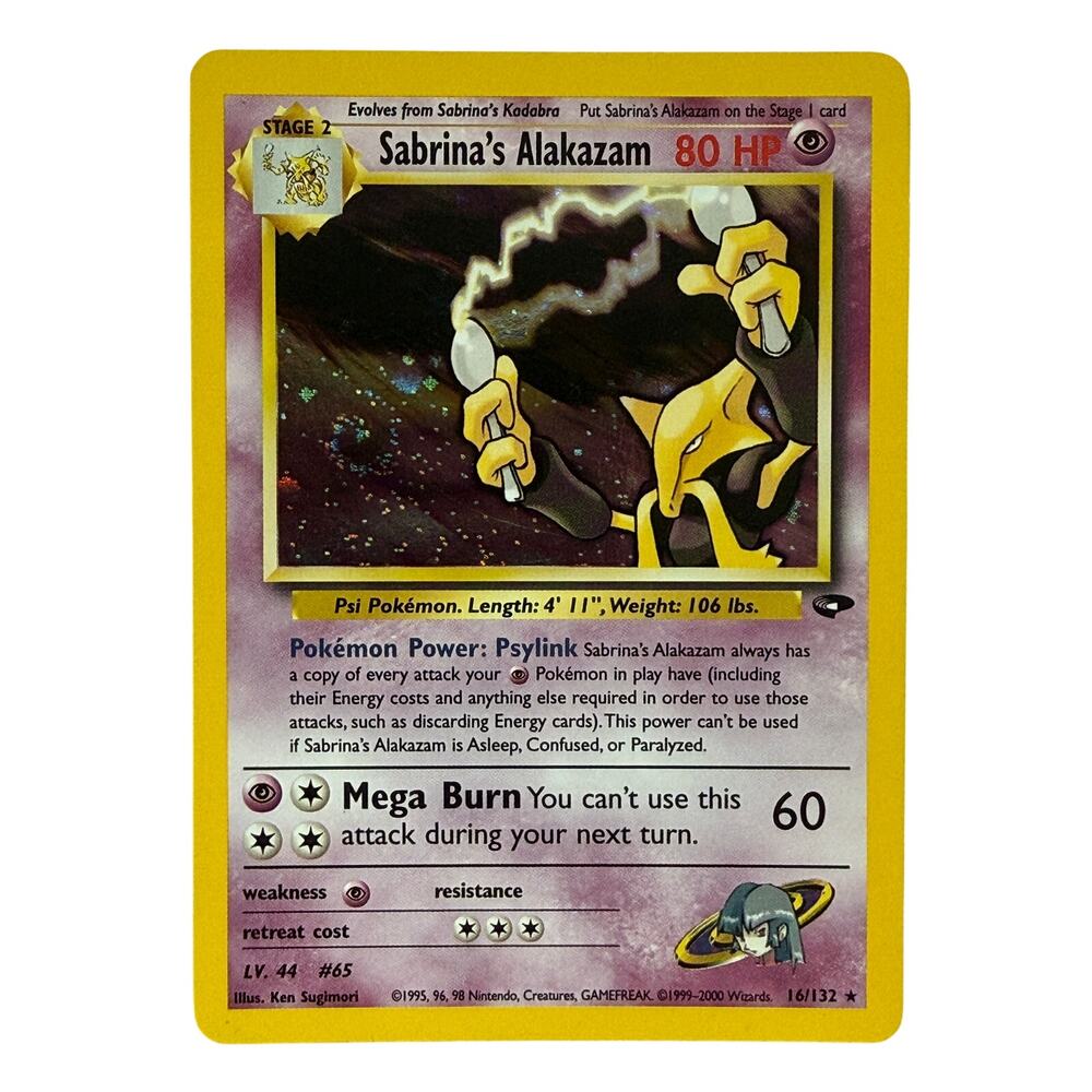 Pokémon TCG Sabrina's Alakazam 16/132 Gym Challenge 2000 Holo Rare Card LP+